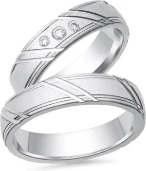 Eheringe 333er Weissgold 3 Diamanten