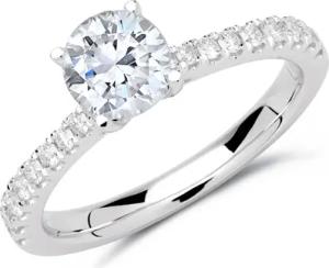 585er Weißgold Ring mit Brillanten