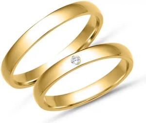 Eheringe 585er Gelbgold mit Diamant