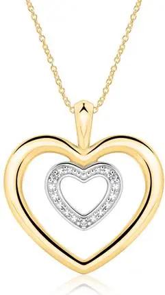 585er Goldkette Herzen mit Diamanten