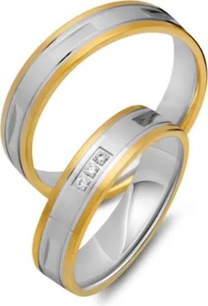 Eheringe 585er Gelb- Weissgold 3 Brillanten