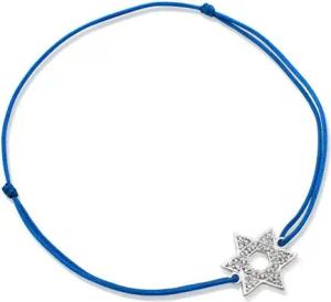 Blaues Textilarmband mit Silberelement