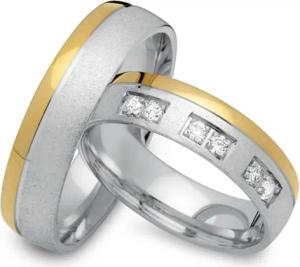 Eheringe 585er Gelb- Weissgold 6 Brillanten