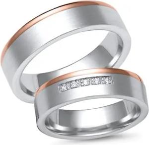 Eheringe 750er Weiss- Rotgold 5 Brillanten