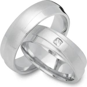 Trauringe 585er Weissgold mit Diamant