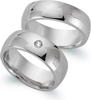 Eheringe 333er Weissgold mit Diamant