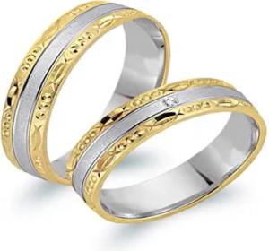 Eheringe 333er Gelb- Weissgold mit Brillant