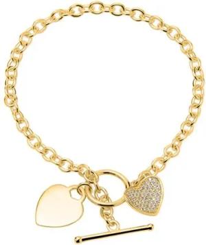 Armband Herzen 925er Silber gold Zirkonia gravierbar
