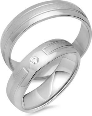 Eheringe 333er Weissgold mit Diamant