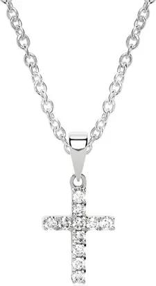 Kreuzkette 585er Weißgold Diamant