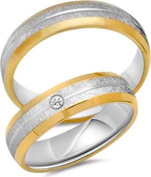 Eheringe 750er Gelb- Weissgold mit Brillant
