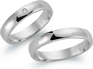 Trauringe 333er Weissgold mit Diamant