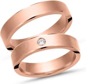 Trauringe 333er Rotgold mit Brillant
