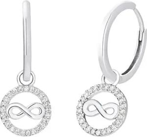 Infinity Damen Creolen aus 925er Silber mit Zirkonia