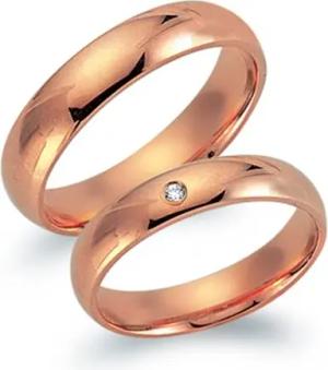 Eheringe 750er Rotgold mit Diamant