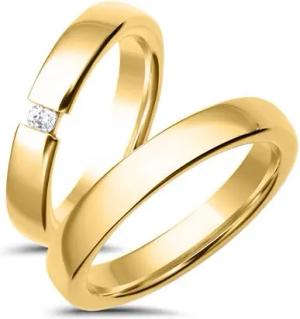 Trauringe 750er Gelbgold mit Diamant