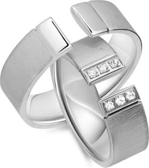 Eheringe 750er Weissgold 6 Diamanten