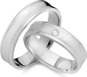 Trauringe 750er Weissgold mit Brillant