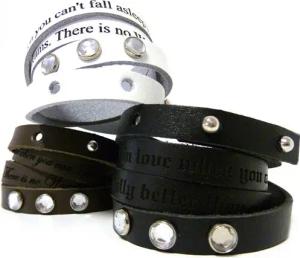 Steinbesetztes Lederarmband inkl. Lasergravur