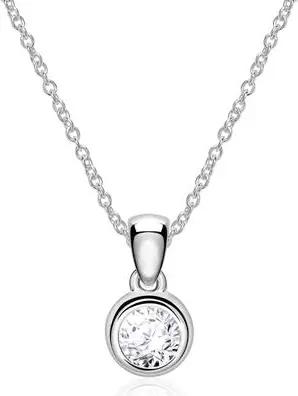 585er Weißgold Kette mit einem Diamant
