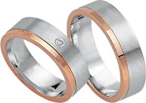 Eheringe 750er Weiss- Rotgold mit Diamant