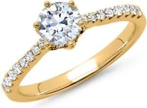 585er Weißgold Ring mit Diamanten