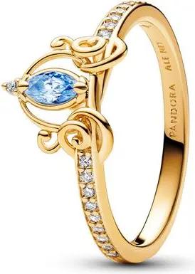 Vergoldeter Disney Cinderella Ring mit blauem Zirkonia