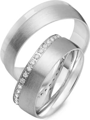 Trauringe 585er Weissgold 34 Diamanten