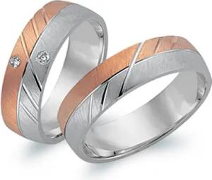 Eheringe 750er Weiss- Rotgold 2 Diamanten