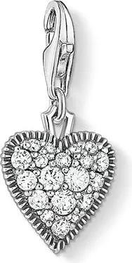 Charm Anhänger Vintage Herz aus 925er Silber Zirkonia