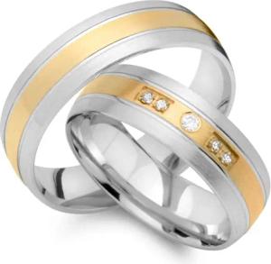 Eheringe 585er Gelb- Weissgold 5 Brillanten