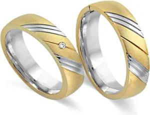 Eheringe 750er Gelb- Weissgold mit Brillant