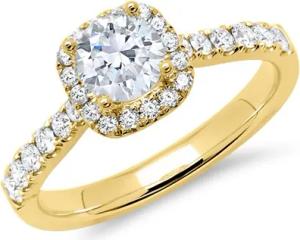 585er Gold Halo Ring mit Brillanten