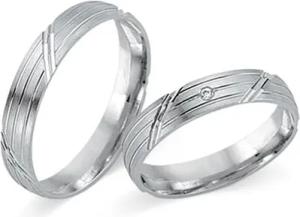 Trauringe 585er Weissgold mit Diamant