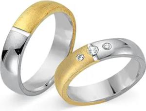 Eheringe 333er Gelb- Weissgold 3 Brillanten