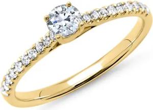 585er Gold Ring mit Diamanten