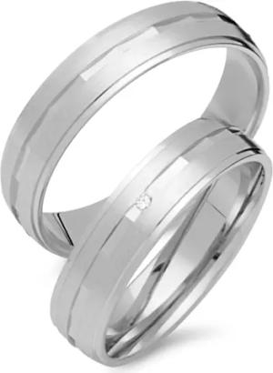 Trauringe 333er Weissgold mit Brillant