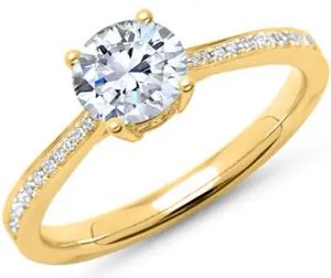Verlobungsring 585er Gold mit Diamanten