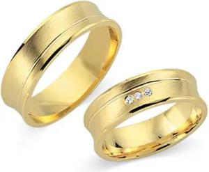 Trauringe 333er Gelbgold 3 Brillanten