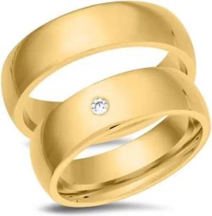 Trauringe 750er Gelbgold mit Diamant