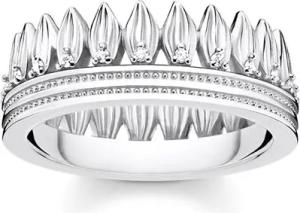 Damenring Krone Blätter aus 925er Silber mit Zirkonia