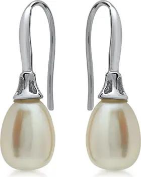 Glänzende Perlen Ohrhänger 925 Sterling Silber