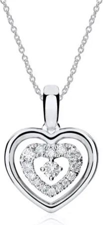 Kette Herz aus 18K Weißgold mit Diamanten