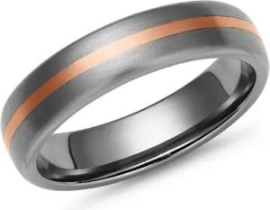 Matter Titan Ring mit 585 Rotgold Einlage