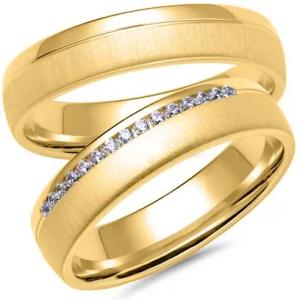 Eheringe aus Gold mit 15 Diamanten