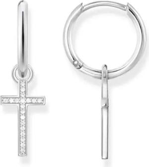 Creolen Kreuz aus 925er Silber Zirkonia