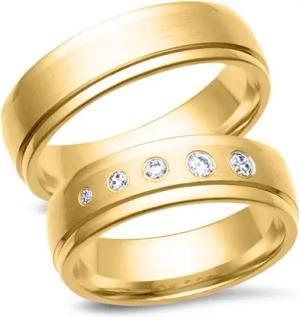 Trauringe 750er Gelbgold 5 Diamanten