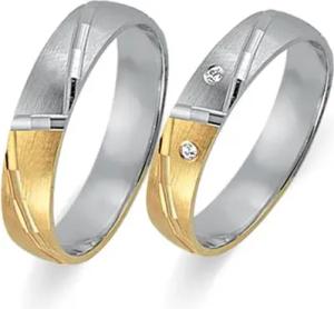 Trauringe 333er Gelb- Weissgold 2 Diamanten