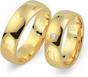 Eheringe 585er Gelbgold mit Diamant