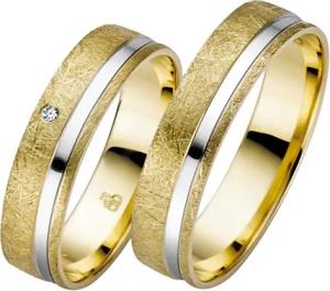 Trauringe Gelb- und Weißgold 5mm